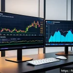 코인 플랫폼 선택 가이드 - A modern, sleek cryptocurrency trading platform interface displayed on a high-resolution computer sc...